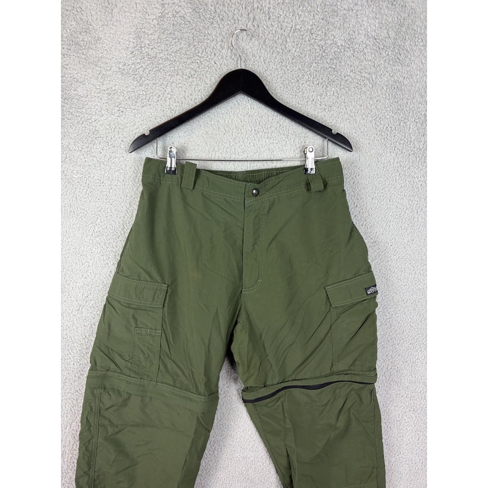Mocean Pants Mens XLT Green Nylon Cargo Convertible Hiking Outdoor Made USA Mens